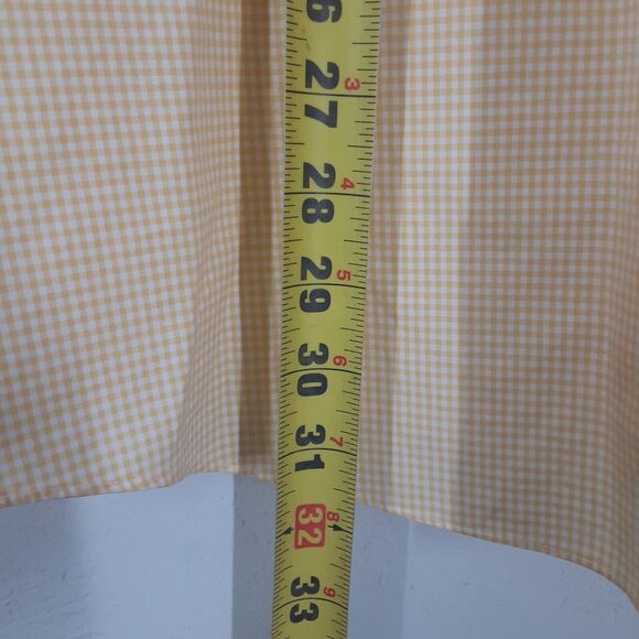 LL Bean Wrinkle Resistant Mens L Yellow White Check Short Sleeve Button Up Shirt - Picture 7 of 7